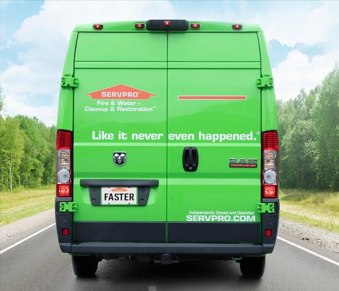 SERVPRO vehicle on road - Here to Help